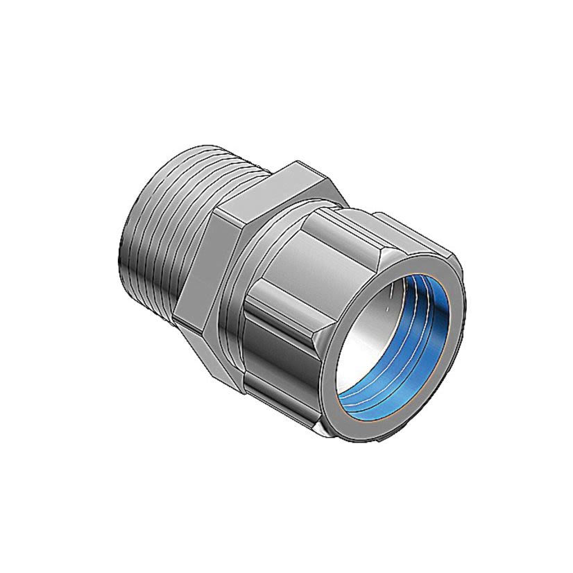 T&B 2921 Ranger Liquidtight Strain Relief Cord Connector, 1/2 in Trade, 0.31 to 0.56 in Cable Openings, Steel, Zinc Plated